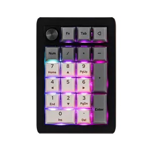 EPOMAKER EK21 VIA Gasket Number Pad BT 5.0/2.4ghz/Wired Hot-Swap Numpad with Aluminum Alloy knob, Programmable for Win/Mac/Gaming