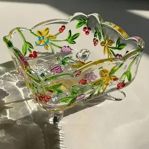 Floral Design Desktop Storage Box, European Rectangle Home Organizer, Versatile Centerpiece for Dining Room & Living Room, Stylish Ashtray