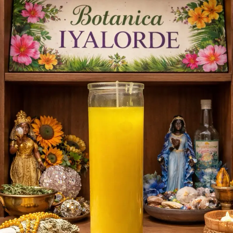 Oshun Spiritual Candle - 7 Days Yellow Candle for Spiritual Practices