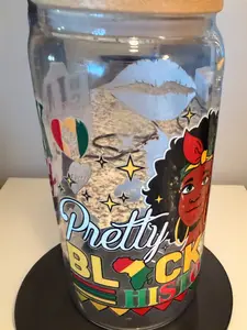 16 oz Glass Tumbler with Bamboo Lid & Plastic Straw Reusable Fashionable Design for On-the-Go Drinks Hand Wash Only