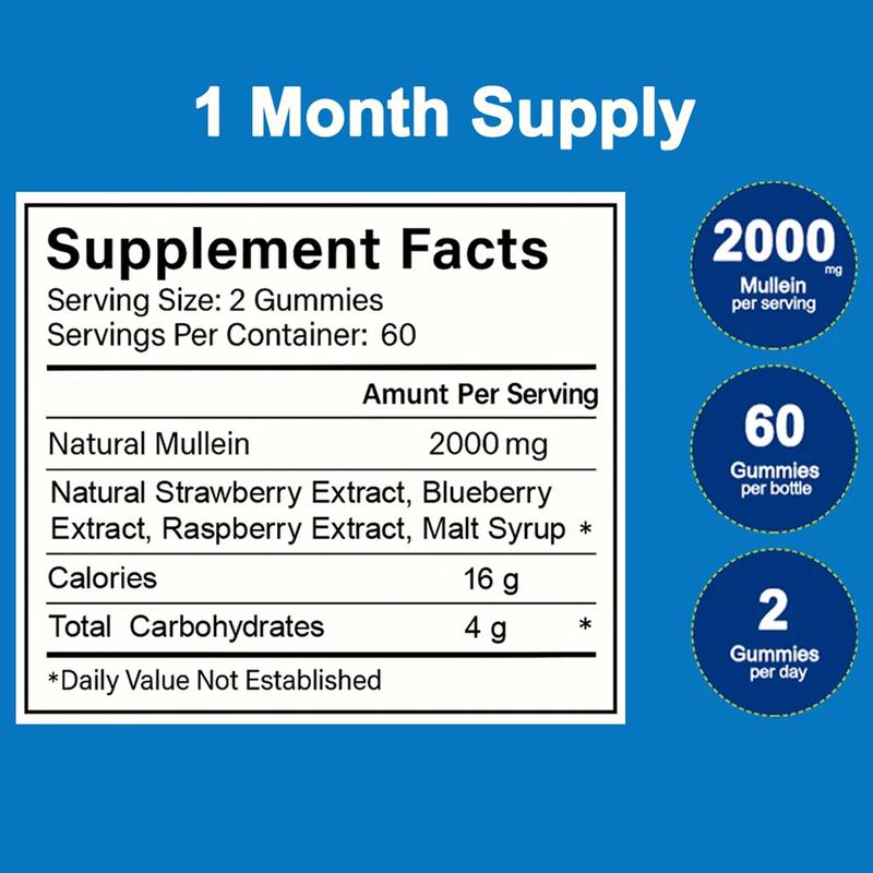 Mullein Magic Gummies- For Lungs & Respiratory Health, Mix Berry Falvor