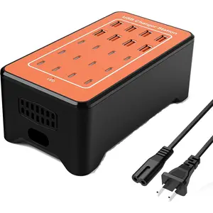Multi USB Charger Station, 20-Port 100W/20A Multiport USB Charging Station with Auto Detect with Type-C 3A for Smartphone Tablets Multiple Devices