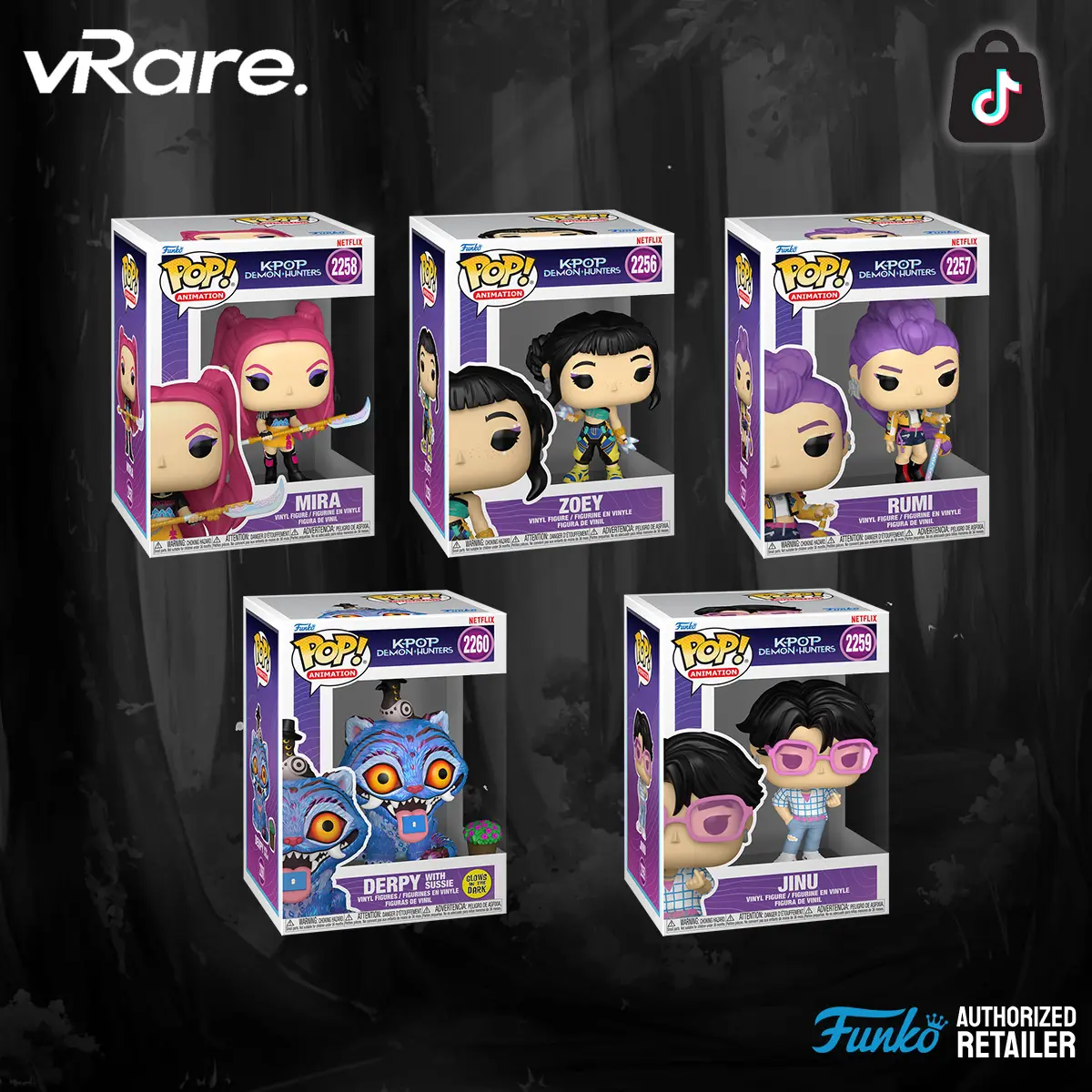 Funko POP Animation: KPOP Demon Hunters - (Rumi, Jinu, Derpy, Zoey