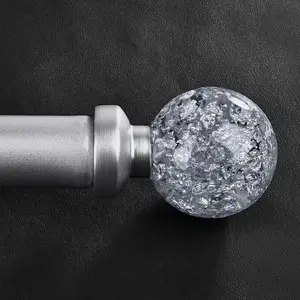 Curtain Rods for Windows 28 to 48 Inch, 1'' Heavy Duty Adjustable Drapery Rod with Translucent   Ball Finials, Brass Foil, Modern Decorative Curtain Rod,Size; 30-60''