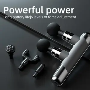 Mini Handheld Personal Massager with Dual Head, Upgraded Powerful Motor with 6 Speed Settings, 5kg Thrust & 6mm Stroke Depth, 4 Professional Massage Heads, Lightweight 430g & Type-C Charging