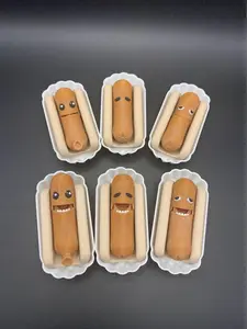 Tickle Hotdogs Magnetic 3D Printed Articulating Hotdog Keychain With Bun And Wrapper Funny Fidget Toy Gag Gift Foodie Fun For Hotdog Lovers