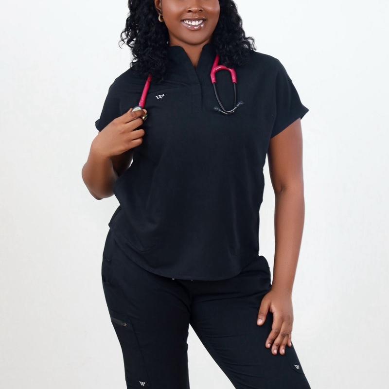 Valora Scrub Bottom High-Waisted Jogger-Style Tapered Leg with Cuffed Ankles Dual Zippered Side Pockets Soft Stretch Fabric