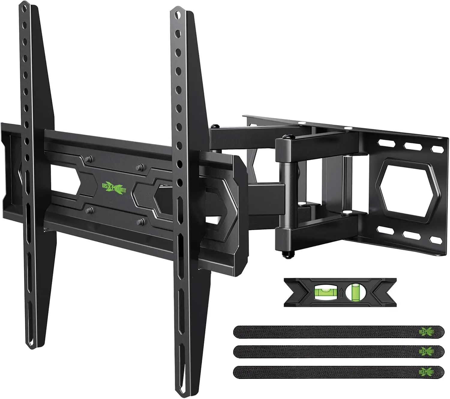 TV Wall Mount for 32-74 inch Flat Screen/LED/4K up to 110lbs, Full Motion TV Mount Bracket with Swivel & Tilt Articulating Dual Arms, Max VESA 400x400mm, Fits 12/16" Wood Studs