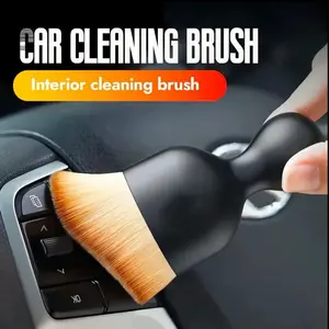 2 Pack Detailing Cleaning Brush Car Interior Air Vent Dashboard Gap Brushes Dusting Tools with Cover for Crevice Dust Removal