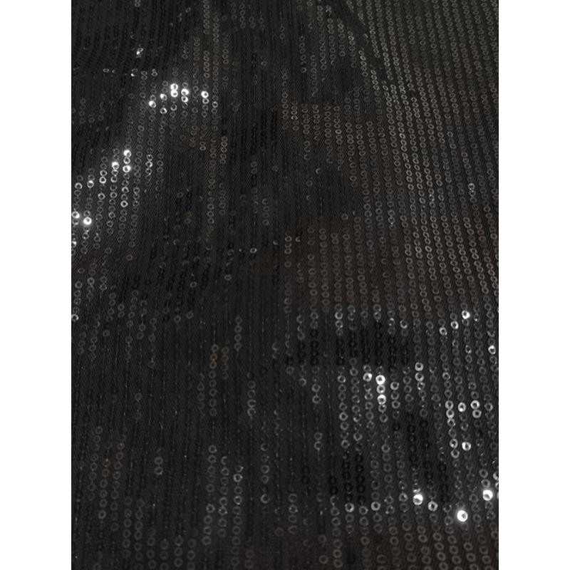 Elegant Women'S Fashion, Sparkling Loose Button-Up Shirt - Black, Lapel Collar, Perfect for Spring/Fall, Adult Casual Attire, Stylish Adult Clothing | Sparkling Embellishments | Detailed Button Closure Fabric Spandex shirts  women cute  summer  top