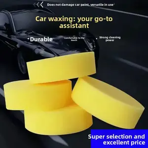 Non-Pressing Edge Waxing Sponge Round Car Cleaning Tool Durable Strong Polishing Scrubbing Block for Beauty