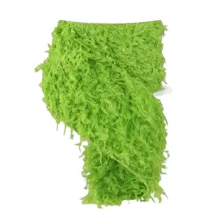4" x 10yd Furry Ribbon Lime Green