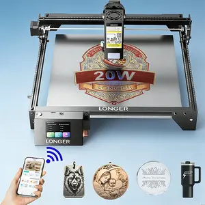 Longer RAY5 New Upgrade Laser Engraver, Laser Cutter 20W Output Power, Engraving Speed Up to 24,000 mm/min, 3.5” Color Touch Screen, App Offline Control, DIY Engraver Tool for Metal/Glass/Wood