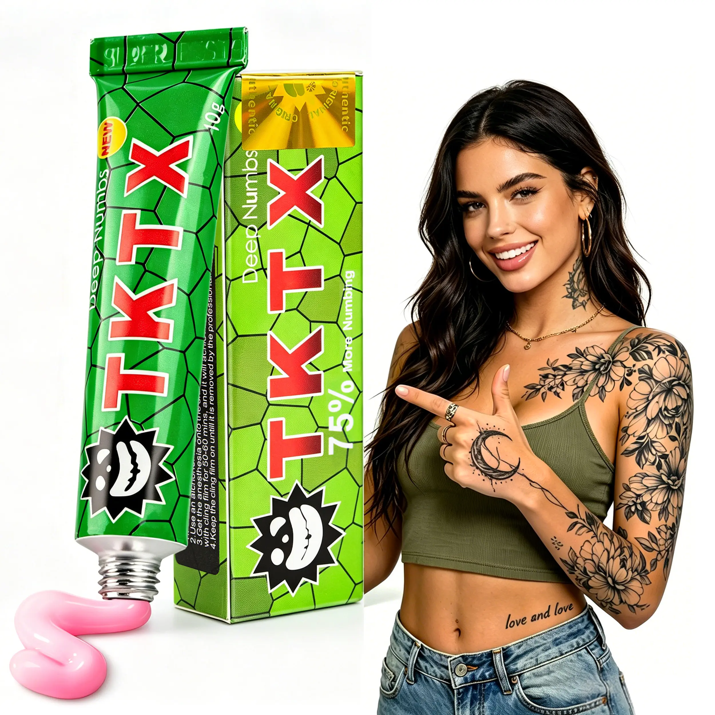 T-X Numbing Cream 10g - Strong Painless Tattoo Procedure Support - Natural Ingredients - 6-8 Hours Long-Lasting - Limited Edition External Cream for All Skin Types