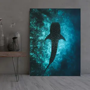 Whale Shark Canvas Wall Art - 12x16 Inch, Framed, Oceanic Creativity for Home, Office, or Hotel Decor