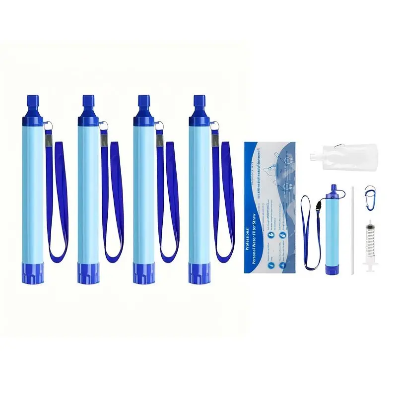 Outdoor Water Filtration System, Water Filters, Personal Straw Filter with Storage Bag, Emergency Survival Gear for Camping, Hiking, Rock Climbing, and Backpacking