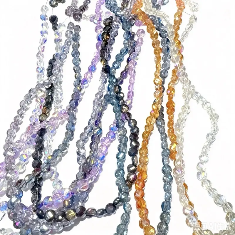 【A016 】Geometric Faceted Discs & Twisted Beads DIY Jewelry Making Kit - Split Ring for Quick and Secure Attachment, Modern Aesthetic Charms Supplies for Adult DIY Enthusiasts
