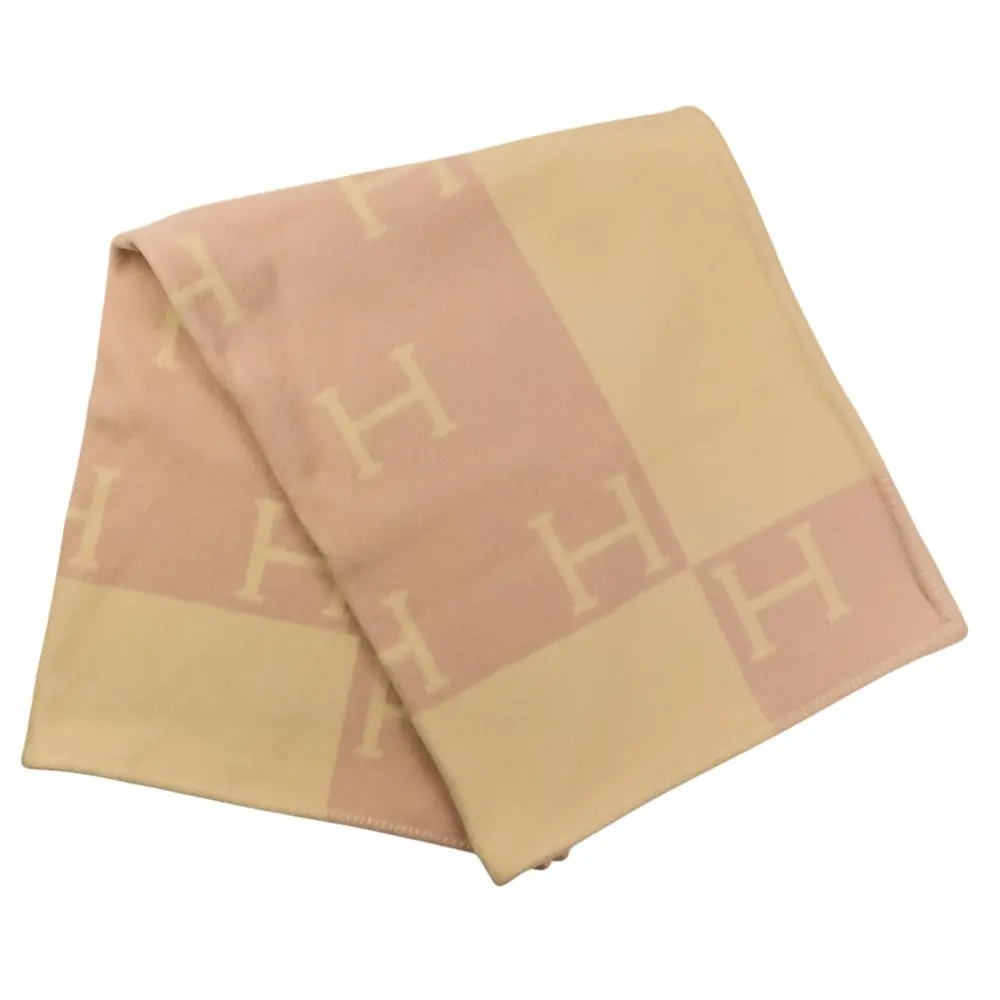 Pre-owned HERMÈS Wool Small Leather Goods Hermes Avalon Merino Cashmere Blend Blanket
