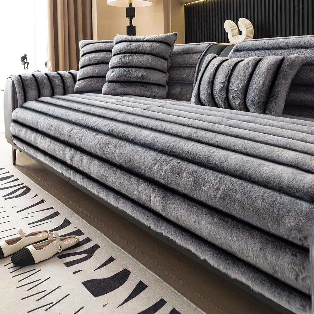 Modern Soft Plush Sofa Cover, Couch Slipcover, Washable Couch Cover, 1-Count Non-Slip Comfortable Sofa Cushion Cover and Pillowcase without Filler, Reusable Couch Protector, Sofa Couch Covers, Sofa Protector for Home Living Room, Bedroom and Hotel