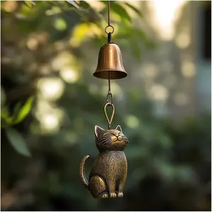Cat Wind Chime 2026 New Unique Cat Garden Decor Outdoor Cat Statue Themed Gifts Wind Chimes for Cat Lovers Women Hanging Memorial Ornaments Windchimes Bell Outside Yard Home Porch Decorations