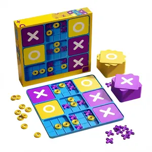 Nine-Square Xo Chess Board Early Education Desktop Game, Logic Thinking Training Toy for Children, Educational Puzzle Toy, Strategy Board Games