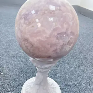 Geode flower agate sphere