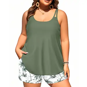 Tempt Me Plus Size Tankini Swimsuits - Women Two Piece Tankini Top with Shorts Flowy Swimsuit 2026 Bathing Suits  SwimWeek  summervibes