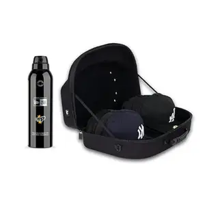 Homiegear Hat Carrier Case with Headwear Protection Spray - Repel Stains from Caps & Hats (200ml) - Spacious Storage for Hats, Snap Back and Fitted Caps - Fits up to 14 Headwear - Black