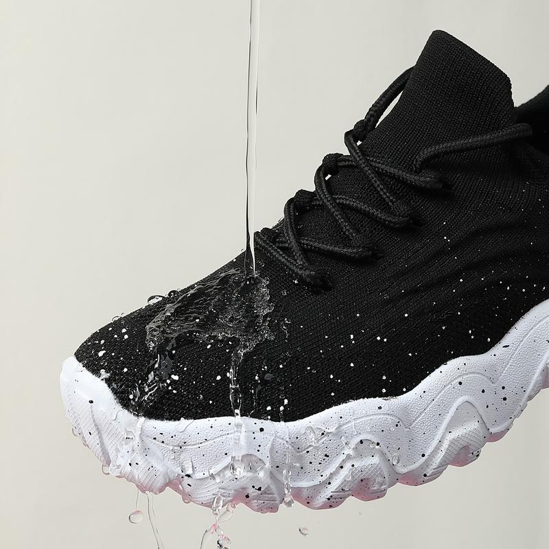 [Sparkling Waterproof Sneakers] Pink Sparkling Waterproof Sneakers - Comfortable, Breathable, All-Season Ladies Shoes - Thick MD Sole Footwear Closed Girl Women Runner Trainer Running Training