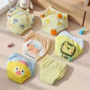 6pcs Baby Diaper Pants Set, Soft & Skin-Friendly Reusable Diapers Unisex Potty Training Underwear, Multiple Styles Combination Pack