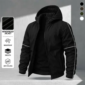 Men's Casual Hooded Jacket with Tie Design Durable Windproof Surface for Outdoor Activities Daily Wear Sports All-Season Use quarter zips dandy hoodie