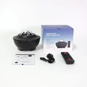 Ambient Light, Starry Sky Galaxy Projector Light USB Voice Control Music Player Star Sunset Projector Stage Night Light for Living Room Children Room,Black