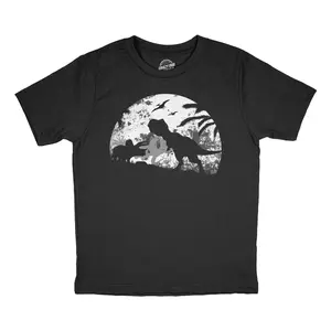 Youth Funny T Shirts  Moonlight Dinos Sarcastic Dinosaur Graphic Novelty Tee for Kids Funny T Shirts Funny Dinosaur Short Sleeve Novelty Tees for Kids Black -