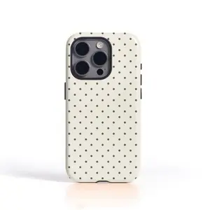 Classic white polka dots Phone Case suitable for iPhone 17 16ProMax 15 14 14 12mini 7Plus XR 2in1 tough Shockproof protective  case