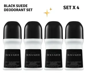 Avon Black Suede Roll-On Deodorant Set 4-Pack Long-Lasting Fresh Protection