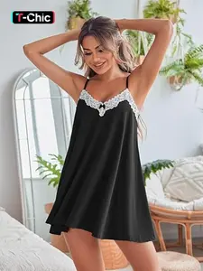 Women's Loose Casual Sexy Backless Sleeveless Dress, Nightwear, Loungewear, Elegant Plain Design, Perfect for All Seasons, Fitted Style for Comfortable Wear