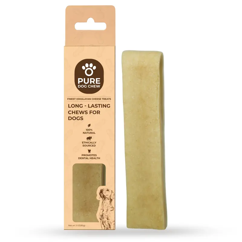 Pure Dog Chew Peanut Butter Himalayan Yak Cheese Chew for Dogs – 3 oz, Long-Lasting Rawhide-Free Dog Treat (20-65 LBS)
