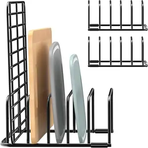 Cutting Board Organizer, [2-Pack] Cutting Board Holder Rack Baking Cookie Pan Sheets Cooling Small Racks Storage Stand for Kitchen Cabinet Countertop Bakeware Organizer 7.87 X 7.24 X 3.28 In Fikoksol