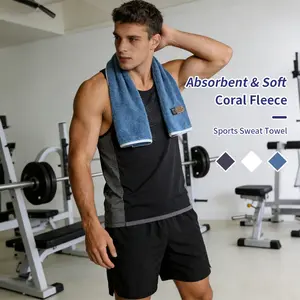 Luxury Fluffy Gym Towel for Men Women, Soft Terry & Absorbent, Thick Quick Dry Coral Terry Towel for Yoga, Running, Travel, Quick Drying Towel