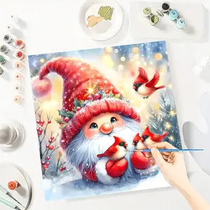 Gnome Paint by Numbers for Adult,Paint by Number Kit for Beginners,DIY Acrylic Paint Canvas Painting Kits Art ,Home Wall Decor Gift for Her, 20x20 inch(Without Frame)