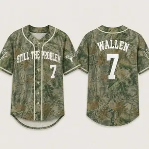 Collection #7 Camo MW Still The Problem Tour 2026 Baseball Jersey, I'm The Problem Camo Short Sleeve Shirt, Classic Button Front Style, Country Music Fan Unisex S-5XL