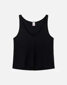 Hanes Slim V Neck Tank - Vintage Black