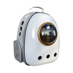 Portable Space Capsule Cat Backpack Large Capacity Breathable Pet Carrier Plastic 33x43cm Available Multiple Styles Four Piece