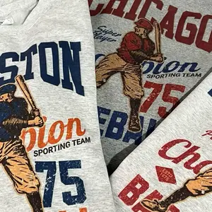 Vintage Baseball Sweatshirts Retro Baseball Sports Pullover Baseball Game Graphic Sweatshirt Casual City Baseball - MB