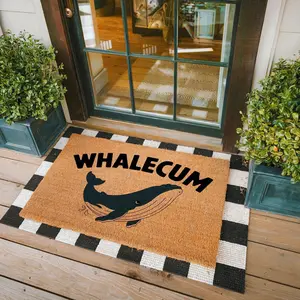 Whalecum Printed Doormat, Funny Gift, Animal Lover Gift, Outside Doormat, Multipurpose Doormat, New Home Decor, Whale Mat, Home Accessories
