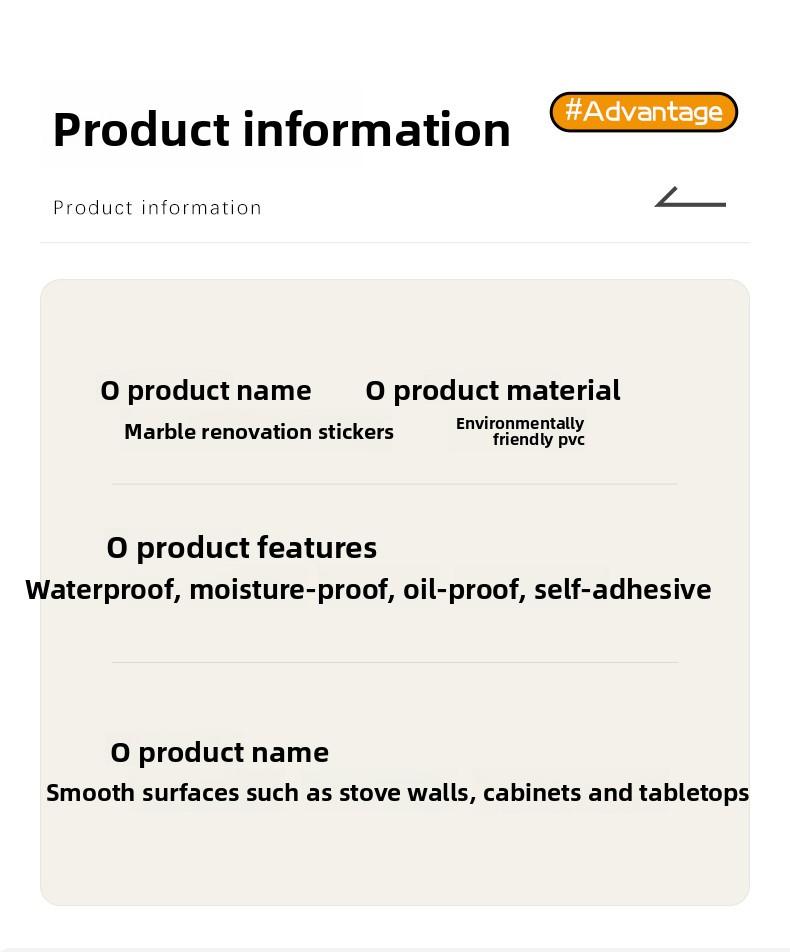 Marble Peel and Stick Countertop Contact Paper, Self-Adhesive Waterproof Oil-Proof Kitchen Cabinet Sticker, Heat Resistant Thickened PET Wallpaper for Furniture, Door, Renovation