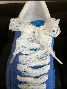 Elegant Lace Trim Shoe Laces, Delicate Lace Detail, Lightweight Durable for Canvas Sneakers, Skate Shoes, Sports Shoes, Shoelace