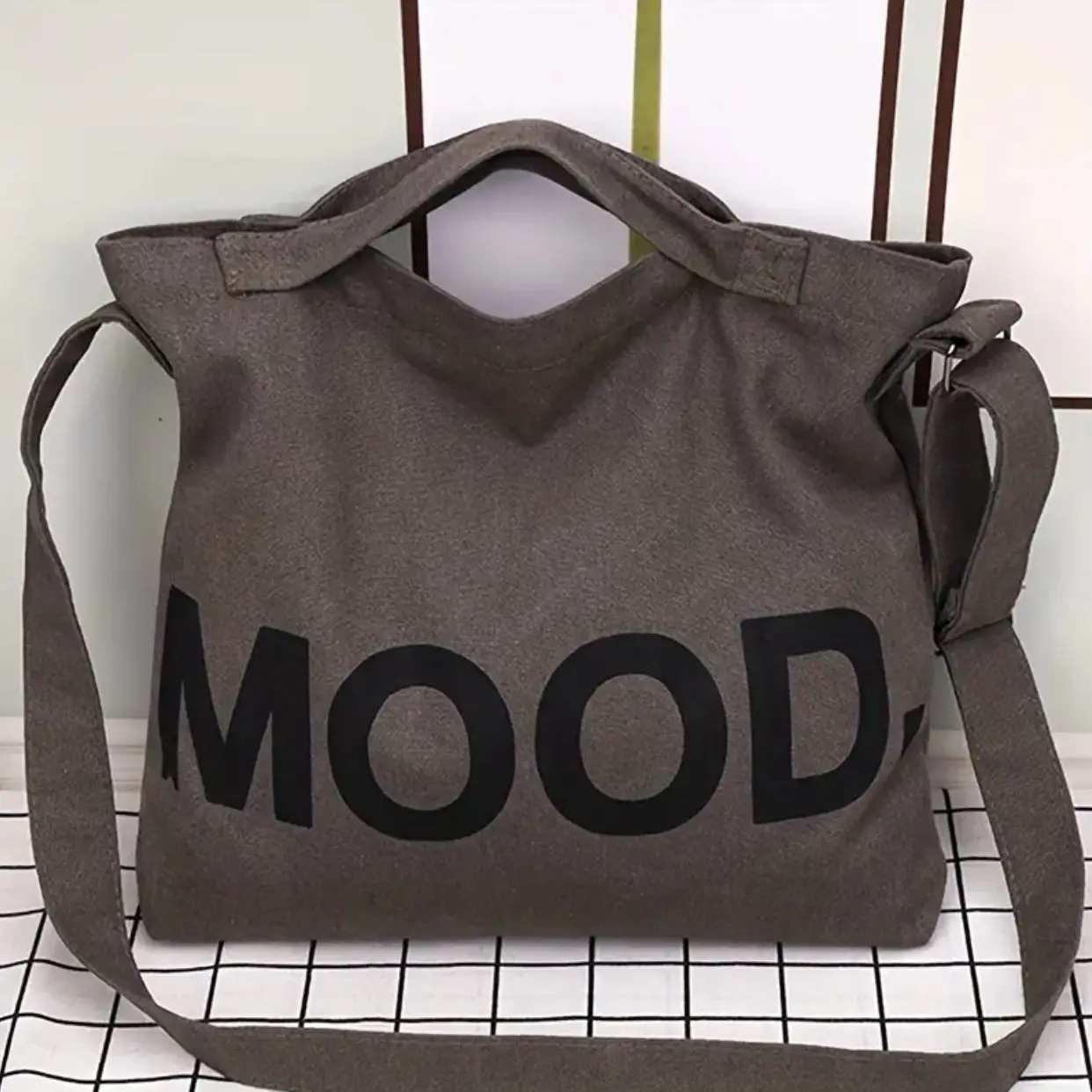 MOOD Bag Vintage Canvas Tote Bag - Large Capacity Crossbody Bag
