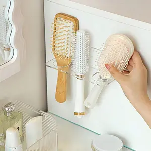 Comb Storage Rack Bathroom Sink Organizer No Nails No Drilling Wall Mounted Shaving Razor Holder, Space-Saving Design & Easy Installation