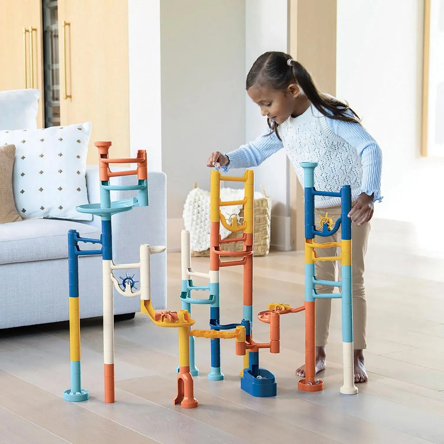 Marble Run 103 Piece Set: Neutral Colors